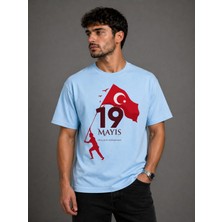 Vodexa 19 Mayıs Gençlik Bayramı Ünisex Oversize T-Shirt Baskılı %100 Pamuk Tişört Rahat Kalıp