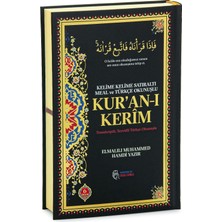 6 Özellikli Satır Arası Kelime Kelime Türkçe Okunuşlu Mealli Kuranı Kerim Cami Boy - Siyah