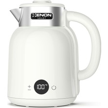 Xenon Smart Akıllı Kettle Paslanmaz Çelik Çift Katmanlı Wi-Fi Mobil Uygulama ile Uzaktan Kontrol Edilebilen Otomatik Kapanma Hızlı Kaynatma Kaçak Akım Korumalı Su Isıtıcı 1.5 Lt (Krem) X7101
