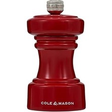 Cole & Mason Hoxton Karabiber Değirmenleri - Sofralık Karabiber Değirmeni - Doldurulabilir Karabiber Değirmeni - Mutfak ve Ev Aksesuarı - Karbon Çelik Mekanizmalı Karabiber Değirmeni - 4'', Kırmızı