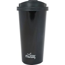 Any Morning 500 ml Paslanmaz Çelik Termos Mug, Çift Katmanlı, Sızdırmaz Kapak, Siyah SI231902
