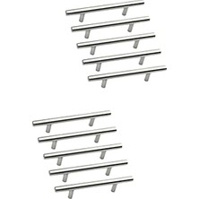 Paslanmaz Metal Kulp, Inox Dolap Çekmece Mobilya Kulbu, Tv Ünitesi Yatak Odası Vestiyer Mutfak Için (224 Mm, Adet, 10)