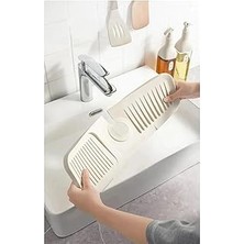 Rotanev Krem Elastik Musluk Matı Su Tutucu Düzenleyici Kaydırmaz Taban Organizer Mutfak Banyo Lavabo