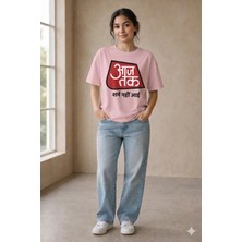 Vodexa Kadın Oversize T-Shirt 3 Baskılı %100 Pamuk Tişört Rahat Kalıp