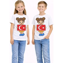 Vodexa Ünisex Çocuk Bayram Baskılı Tişört %100 Pamuk – Kırmızı Unisex Yazlık Çocuk T-Shirt