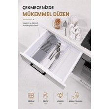 Sas Haus Çekmece Içi Bıçaklık Organizer Bölmeli Mutfak Düzenleyici Gri S-11029