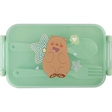 We Bare Bears Lisanslı Çatal Kaşıklı Yemek Kabı (470ML) - Boz Ayı