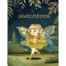 Independently Published Sketchbook: Golden Fairy Cover, Large 102 Pages, 8.5" x 11", For Drawing, Doodling, Writing, Sketching & Crayon Coloring, Paperback
