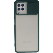 Fırsatkolik Galaxy A22 Kılıf Palm Buzlu Kamera Sürgülü Silikon - Yeşil