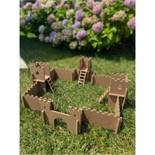 Moontime Alaçatı Ahşap Kale, Eğitici ve Eğlenceli Kale Yapım Ahşap Oyuncak - Kale Puzzle