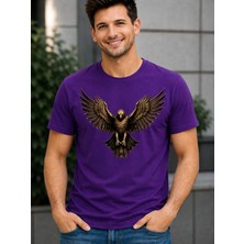 Vodexa Erkek Oversize T-Shirt Atmaca Baskılı %100 Pamuk Tişört Rahat Kalıp