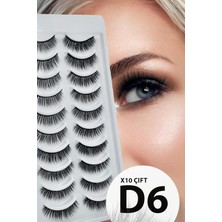 Ruby Face Doğal Görünümlü Ipek Bütün 10LU Takma Kirpik Seti- 10 Çift Gerçek Takma Kirpik- Model: D6