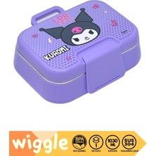 Wiggle Bento Lunchbox Kuromi Tek Katlı 2 Bölmeli Paslanmaz Çelik Sefer Tası