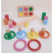 Moontime Alaçatı Montessori Halka Silindir Peg Bebek 6 Lı Seti