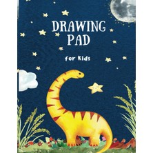 Independently Published Drawıng Pad For Kıds: Blue Illustrated Dinosaur Cover For Kids, 102 Pages, 8.5" x 11", For Drawing, Doodling, Writing, Sketching & Crayon Coloring, Paperback