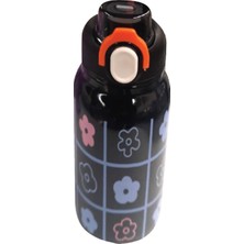 Trendix Çelik Içli Termos 550ML Siyah Çiçekli