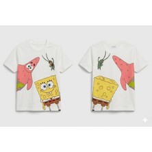 Vodexa Ünisex Oversize T-Shirt Patrick Baskılı %100 Pamuk Tişört Rahat Kalıp