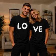 Vodexa Ünisex Oversize T-Shirt Love Baskılı %100 Pamuk Tişört Rahat Kalıp (Ürünler Tekli Satılmaktadır)