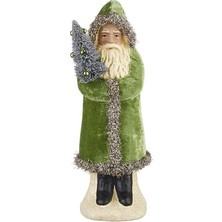 Raz Imports 2022 Koleksiyonlu Noel 30,48 cm Yeşil Kadife Noel Baba