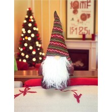 Yenigeldi 1 Adet 50 cm Gnome Yılbaşı Noel Şans Cücesi Süs Dekorasyon Yılbaşı Ağaç ve Masa Süsü, Kırmızı