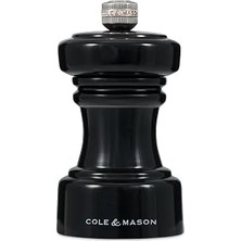 Cole & Mason H233066 Hoxton Siyah Parlak Tuz Değirmeni, Aşınmayan Seramik Mekanizması, Ayarlanabilir Öğütmeli Kompakt Tuz Öğütücü, Kayın Ağacı, 104 Mm, Baharat Değirmeni, Ömür Boyu Mekanizma Garantisi
