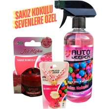 3lü Sakız Oto Koku ve Oda Koku Seti Jel KOKU&SPREY500ML&ASMA Koku