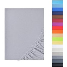 Ezgi ORGANIK%100 Pamuk Lastikli Bebek Çarşafı Geniş Ölçü Aralığı Gri 60X120 Cm, Bebekcrsf