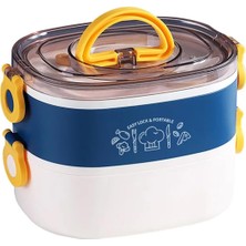 Vagonlife 1200 ml Iki Kat Üç Bölme Paslanmaz Çelik Bento Lunch Box Yeni Nesil Sefer TASI-ÇATALLIKAŞIK-FFLBOX50251