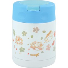 Trendix Çelik Içli Termos 350 ml Mavi Çelik Kaşık Ile TX-6129