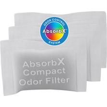 Itouchless 3'lü Paket Kompakt Absorbx Koku, Çöp Kutusu Filtreleri