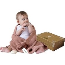 ALINA%100 Organik Pamuklu Bebek Battaniyesi Kızlar/erkek Çocuklar Için 80X100 cm - Kundak ve Bebek Battaniyesi, Yumuşak Hafif Örgü Battaniye (Pembe)