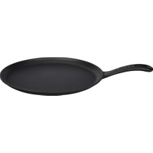 Lava Döküm Krep / Pizza / Pancake Tavası, Yuvarlak, Metal Saplı, 26CM, Siyah