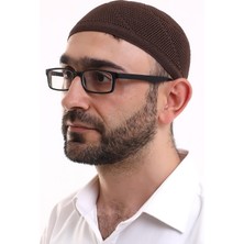 Ihvan Online Dantel Pamuklu Triko Makine Örme Takke (Kahverengi)