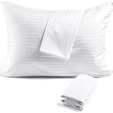 4l'ü Çizgili Saten Yastık Kılıfı – 50X70 Cm, 83TEL