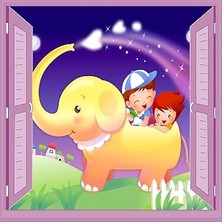 Çocuk Odası Bebek Odası Pencere Poster Duvar Kağıdı Fil