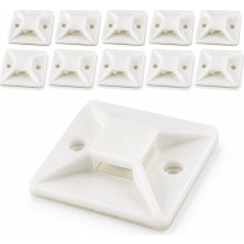 BK Teknoloji 10 Adet 28X28MM Yapışkanlı Kare Kroşe Kablo Bağı Sabitleme Ayağı