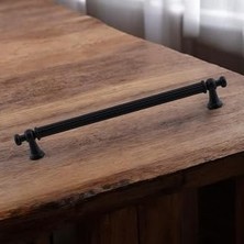 Selçuklu (224 mm - 22.4 Cm) Siyah Metal Mobilya Mutfak Çekmece Dolap Dolabı Kulbu Kulpu Kulpları