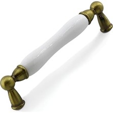 Domaniç Porselen Antik Sarı Kulp 128 mm Mobilya Çekmece Mutfak Dolabı Dolap Kapak Kulplar Kulb Kulpu