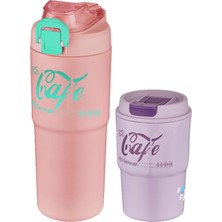 Vagonlife 2'li Çelik Termos-Kahve Bardağı Seti 750ML Çift Kullanım TERMOS//450ML Mug Kahve Bardağı