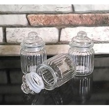 Cam Kavanoz Set Baharatlık Vakumlu Kapak Küçük Boy 13CM
