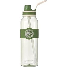 Mınıso Jurassic World Saplı ve Pipetli Plastik Şişe 1000 ml (Yeşil)