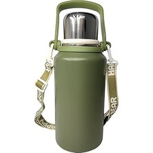 316 L Çelik Yeşil Kamp Piknik Için 1200 ml Sıcak Soğuk Matara Suluk CIN477YS