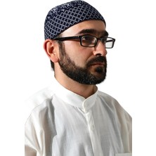 Kışlık Karyağdı Desenli Orlon Takke Lacivert
