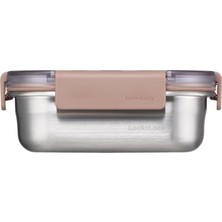 Locknlock Paslanmaz Çelik Fırın - Saklama Kabı Dörtgen Kilitli 310 ml - Kahverengi