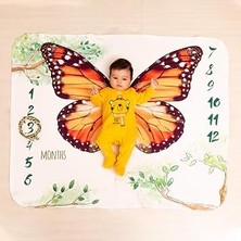Kelebek Tasarımlı Yeni Doğum Hediyesi Bebek Fotoğraf Battaniyesi