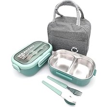 Valkyrie Isı Yalıtımlı Termal Çantalı Çelik Lunch Box – Bpa’sız, Sızdırmaz, Çok Bölmeli Yemek Kabı Su Yeşili