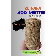 Moontime Alaçatı 4 mm 400 Metre Jüt Halat Dekoratif Hasır Ip