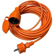 20 Metre Seyyar Uzatma Kablosu – 3x1.5mm² Kablo, IP44 Koruma, Turuncu Renk, Fransız Tipi Fiş, 250V/16A, Dış Mekan Uyumlu Bylion