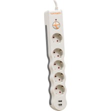 Tuncmatik Tunçmatik Powersurge 5+ USB Girişli Akım Korumalı Priz TSK5015