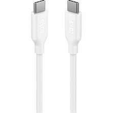 Taks Usb-C - Usb-C 120CM 60W Pd/qc Hızlı Şarj/data Kablosu Beyaz